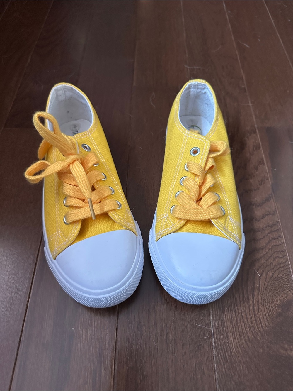 Amazon Yellow Canvas Kids Sneakers with White Toe